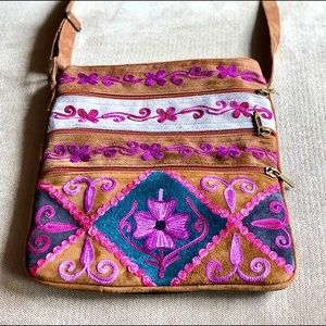 Stunning Suede Colorful Crossbody Purse